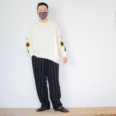 kelenのストライプ2タックパンツを使ったコーディネート【3日目】
