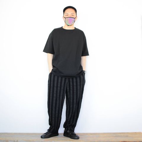 kelenのストライプ2タックパンツを使ったコーディネート【2日目】