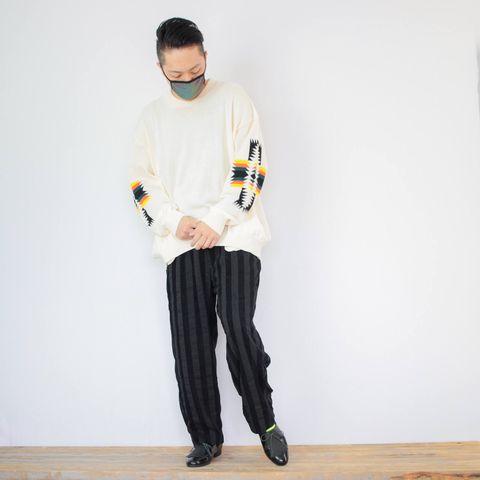 kelenのストライプ2タックパンツを使ったコーディネート【3日目】
