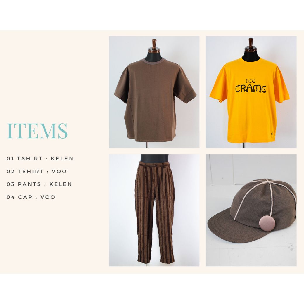kelenのアシンメトリーTシャツを使ったコーディネート【1日目】