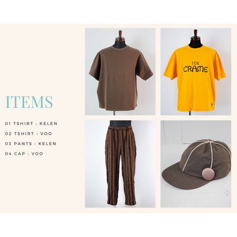 kelenのアシンメトリーTシャツを使ったコーディネート【1日目】