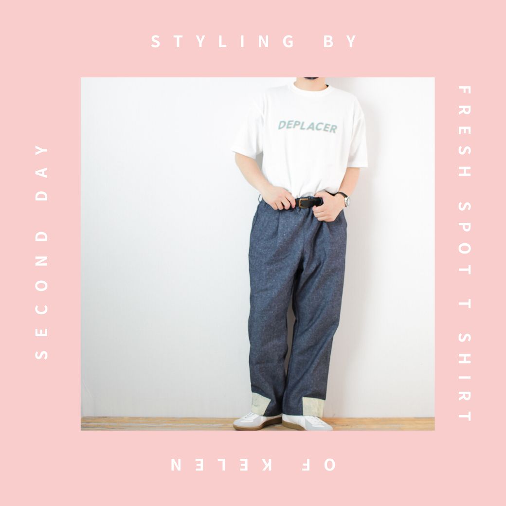 kelenのプリントTシャツを使ったコーディネート【2日目】