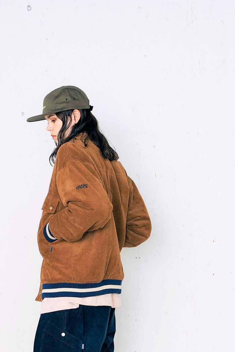 Frame switchwear - CORDUROY AWARD JACKET - BROWN | tomoshibi