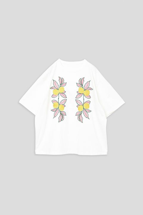 MEGURU / NEEDLE PATCH TOP 刺繍Tシャツ - OFFWHITE
