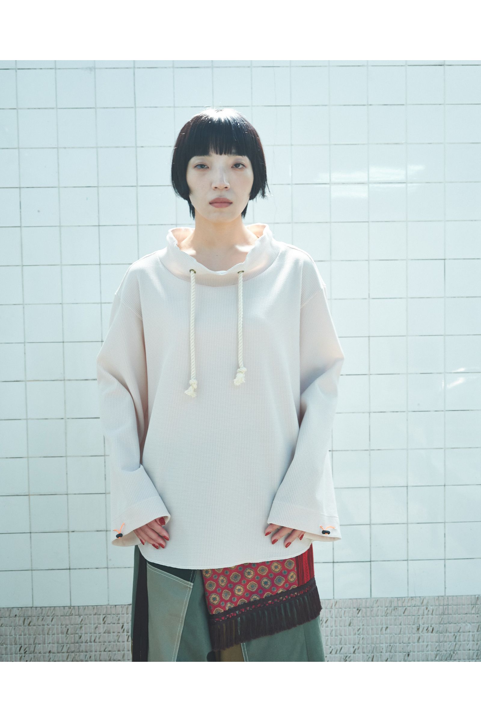 FISHERMAN-SWAET / フィッシャーマン スウェット : モックネックプルオーバー - BEIGE