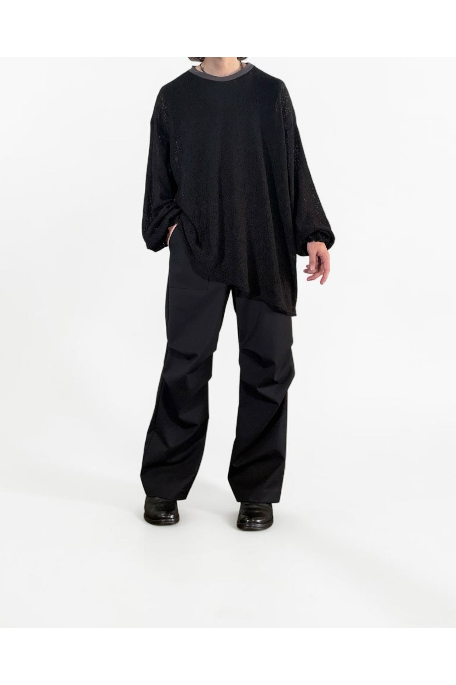 PISTOLS-L/TEE / ピストルズ ロングスリーブTシャツ : アシンメトリープルオーバー - BLACK