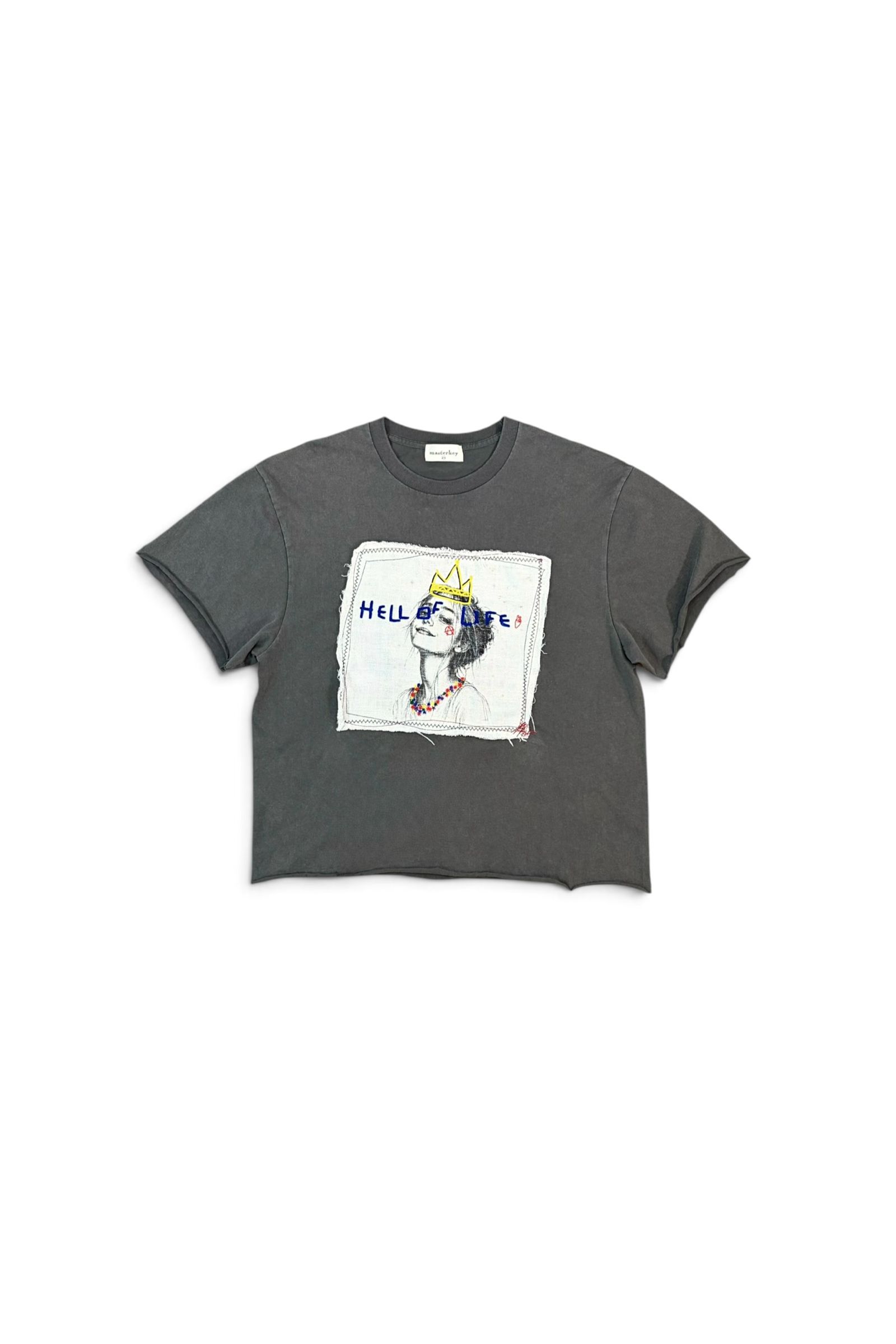 HELL OF A LIFE-TEE / ヘル オブ ア ライフ Tシャツ : 刺繍デザインTシャツ - GRAY