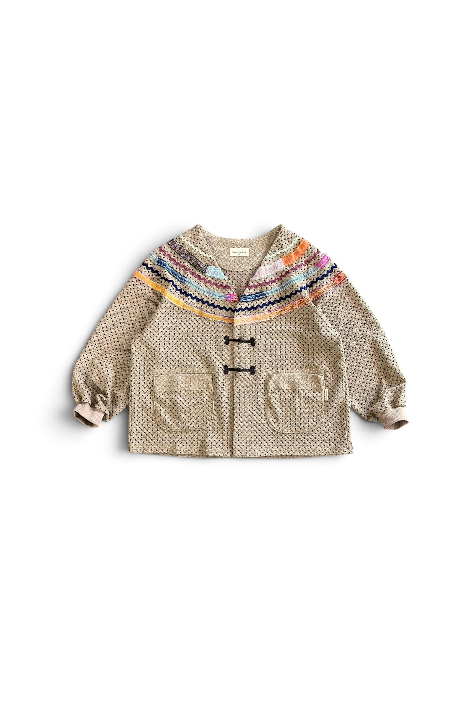 WOVEN-CARDIGAN / ウーブンカーディガン : メッシュカーディガン - BEIGE