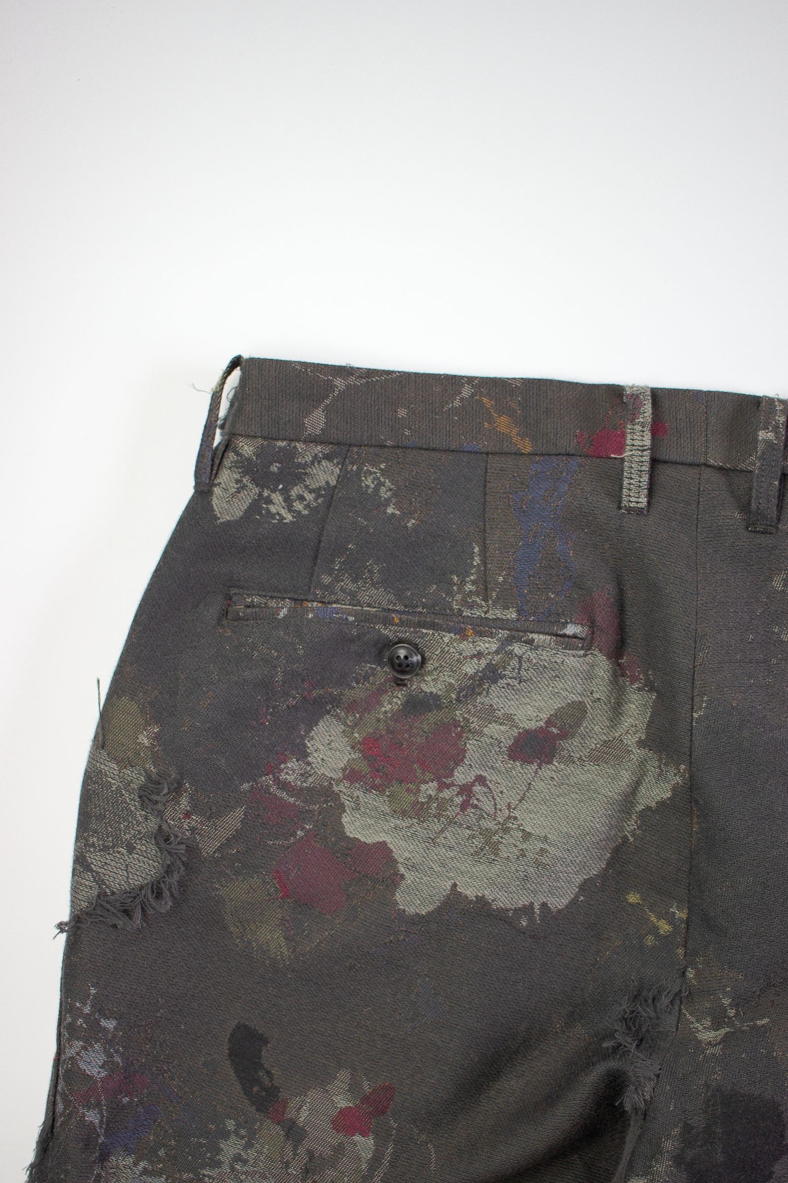 paint jacquard trousers - charcoal gray
