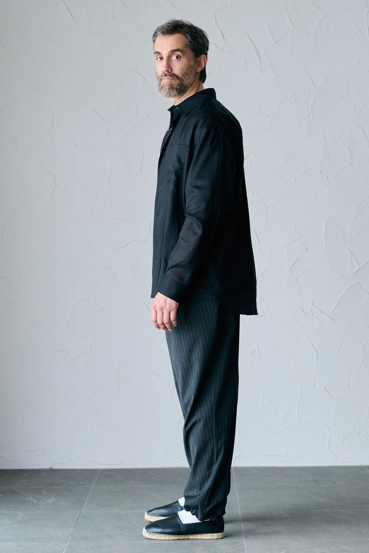 FRIESZ / LINEN LS SHIRT リネン長袖シャツ - BLACK