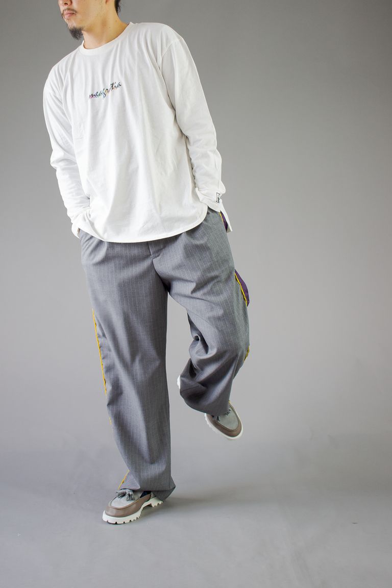 meagratia - side open slacks - gray | tomoshibi