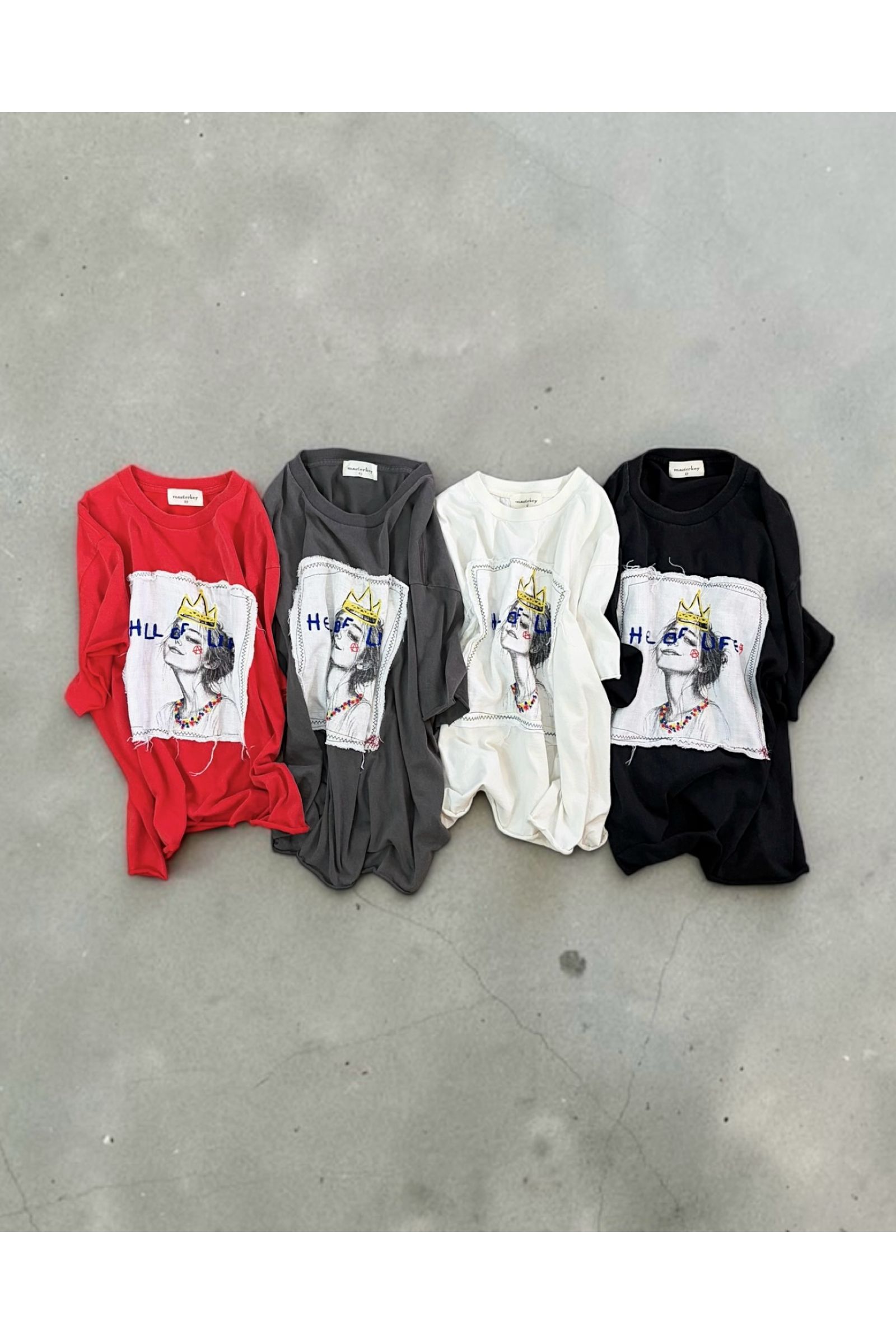 HELL OF A LIFE-TEE / ヘル オブ ア ライフ Tシャツ : 刺繍デザインTシャツ - GRAY