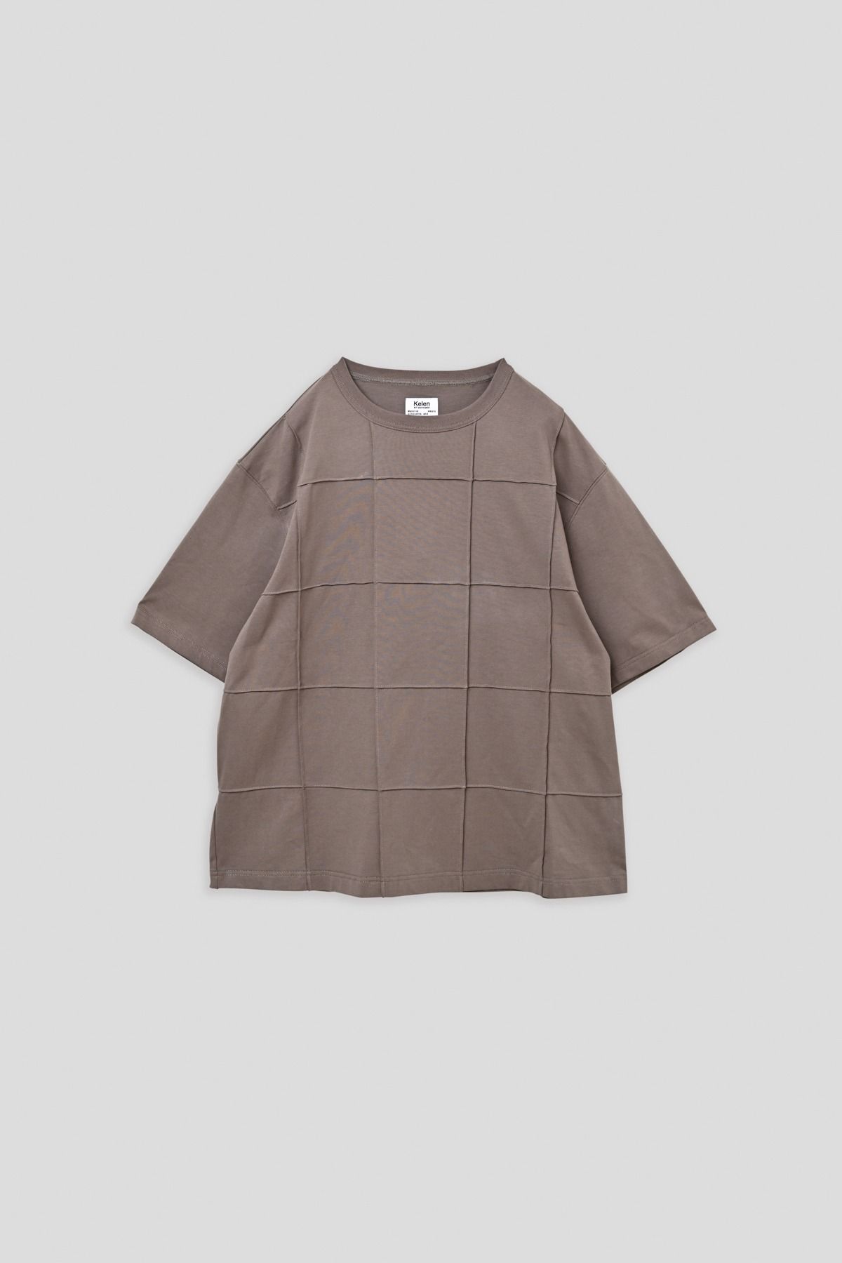 VINCENT / BLOCK STITCH TOP コットンジャージーTシャツ - GRAYGE