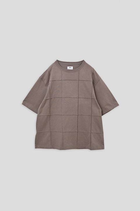 VINCENT / BLOCK STITCH TOP コットンジャージーTシャツ - GRAYGE