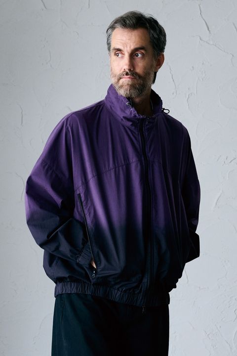 VILLON / STEP DYEING JACKET グラデーション染めトラックジャケット - PURPLE