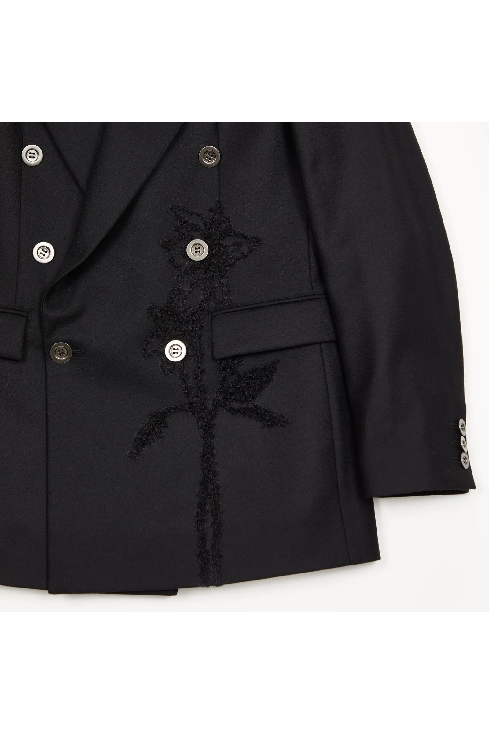 Code embroidery jacket / コード・エンブロイダリー(コード刺繍) ジャケット - BLACK