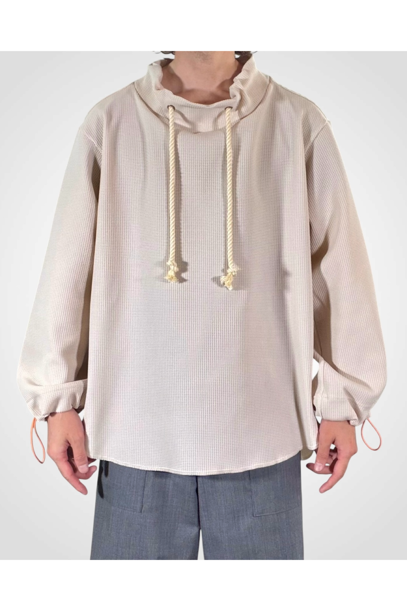 FISHERMAN-SWAET / フィッシャーマン スウェット : モックネックプルオーバー - BEIGE