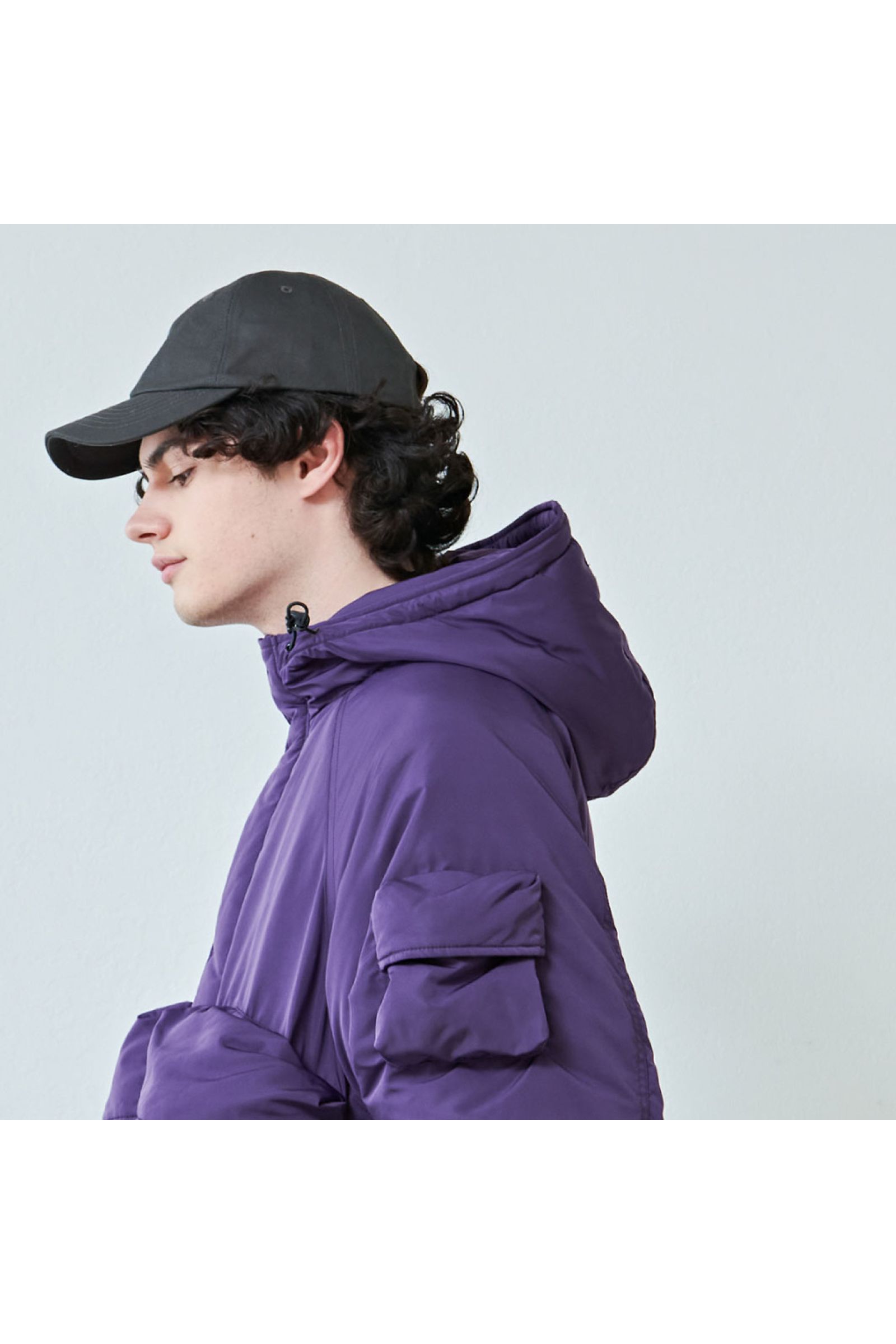 中綿ジャケット  : BIG POCKET HOODED PUFF JACKET "HYATT PUFF" / ビッグポケットフーデッドパフジャケット - パープル