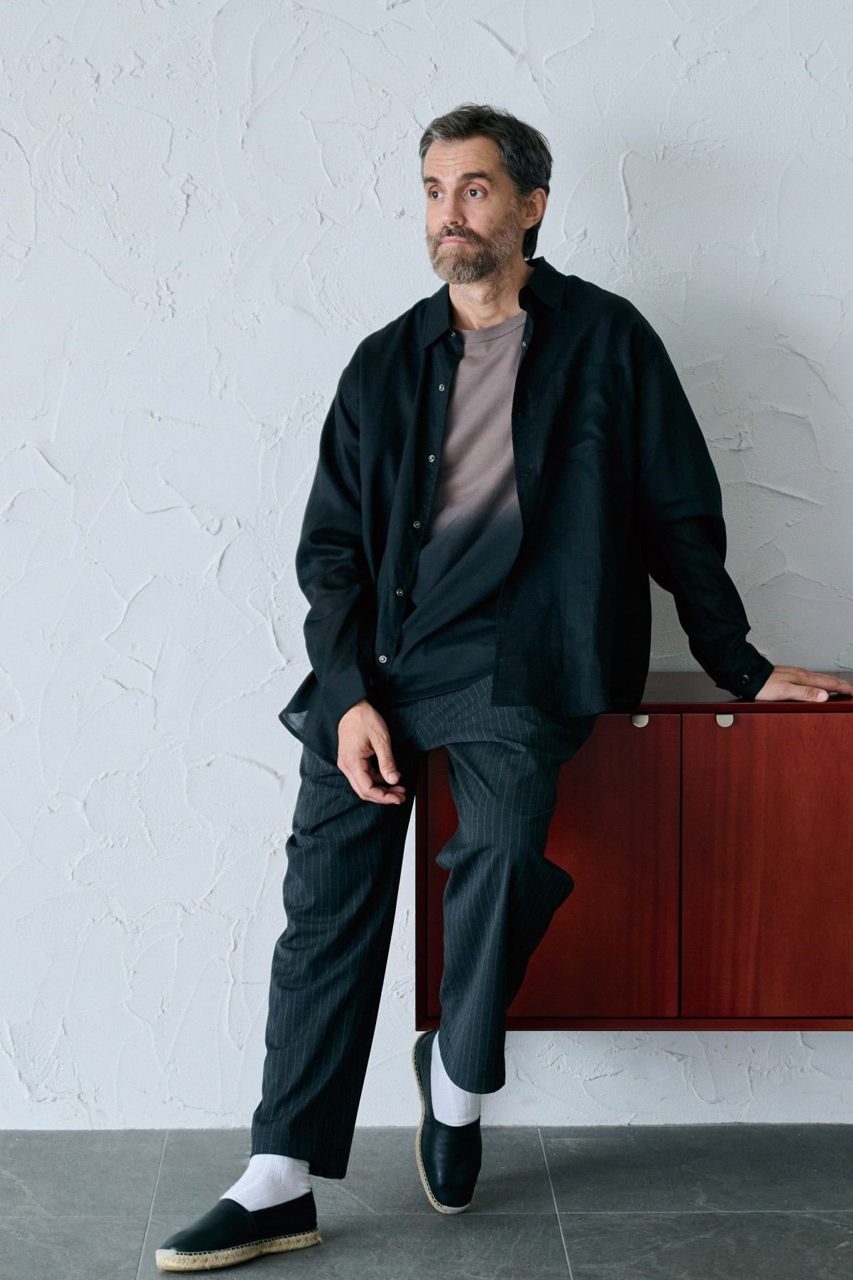 FRIESZ / LINEN LS SHIRT リネン長袖シャツ - BLACK