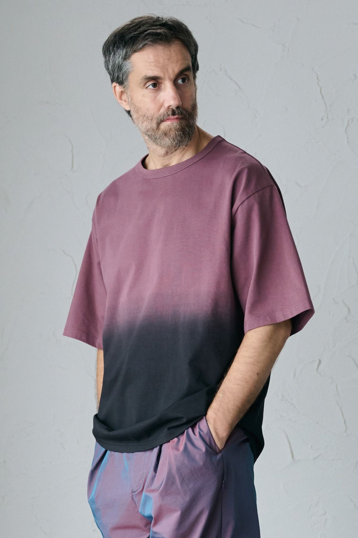 PABLO / STEP DYEING TOP グラデーション染めTシャツ - SMOKEPINK