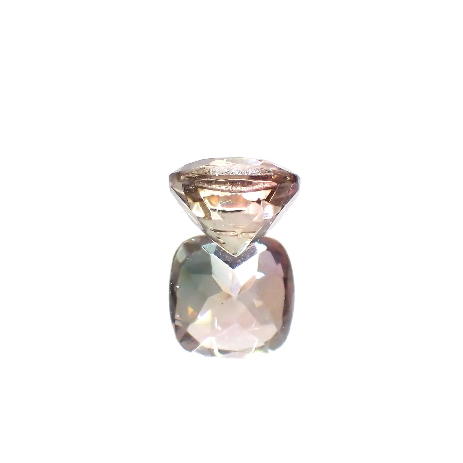 バイカラートルマリン(宝石名トルマリン)コンゴ産 1.08ct 識別済[250114993]6.1x6.1mm前後