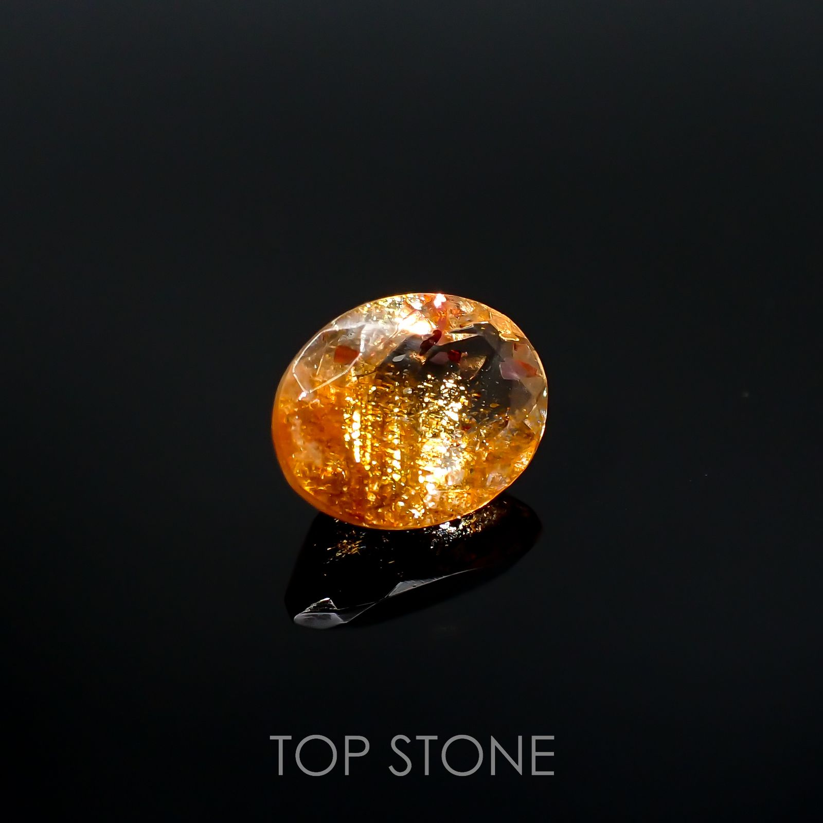 イリュージョンサンストーン インド産 1.76ct[220918101]8.9x7mm前後