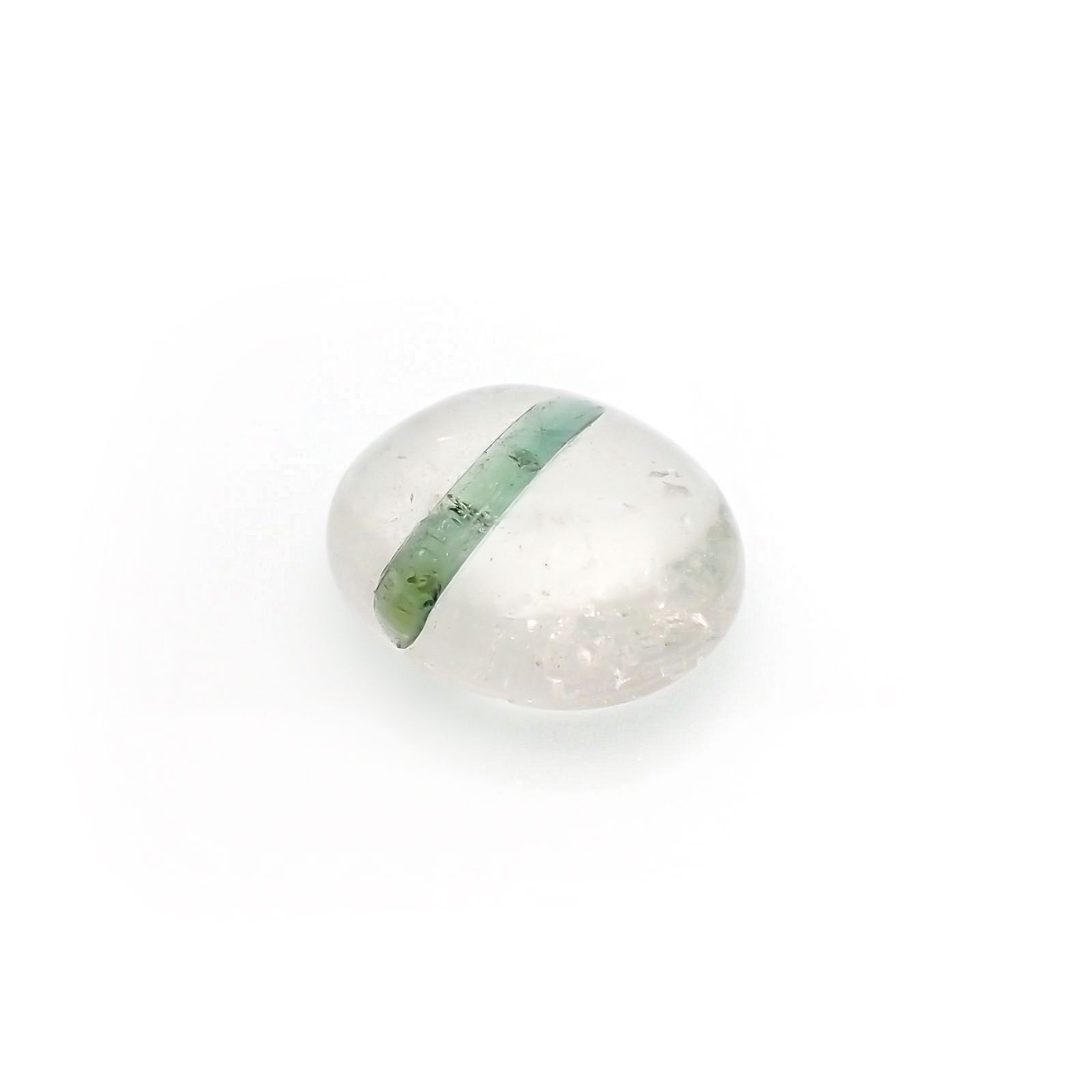 グリーントルマリンインクォーツ ブラジル・ミナスジェライス州産 17.53ct / 19.3x16.9mm前後 [221018305]