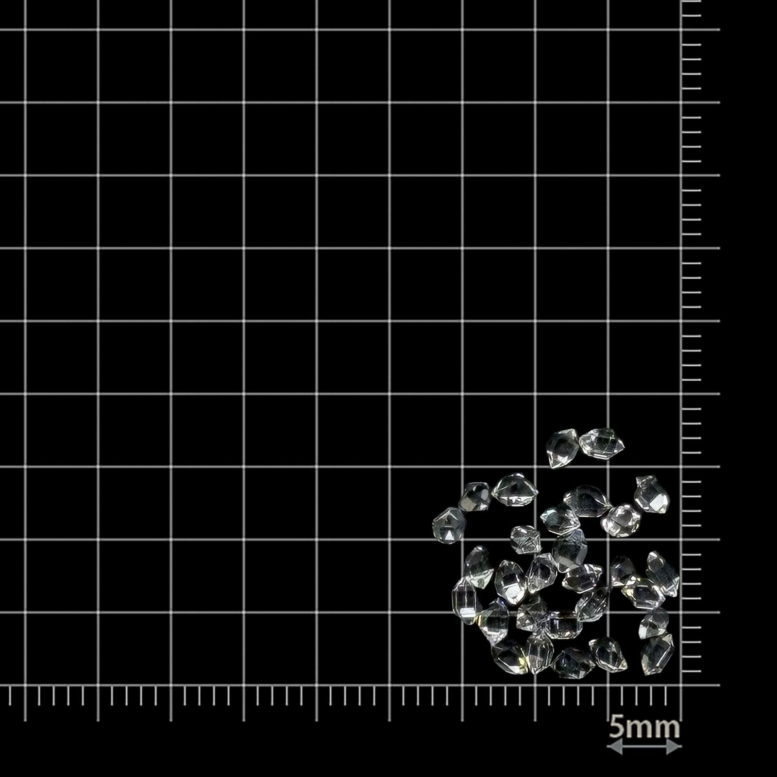 ◇メレセット◇ハーキマーダイヤモンド 原石 アメリカ・ニューヨーク州産 1.75ct / 2.8-3.5x1.5-2.3mm前後 [260231701]