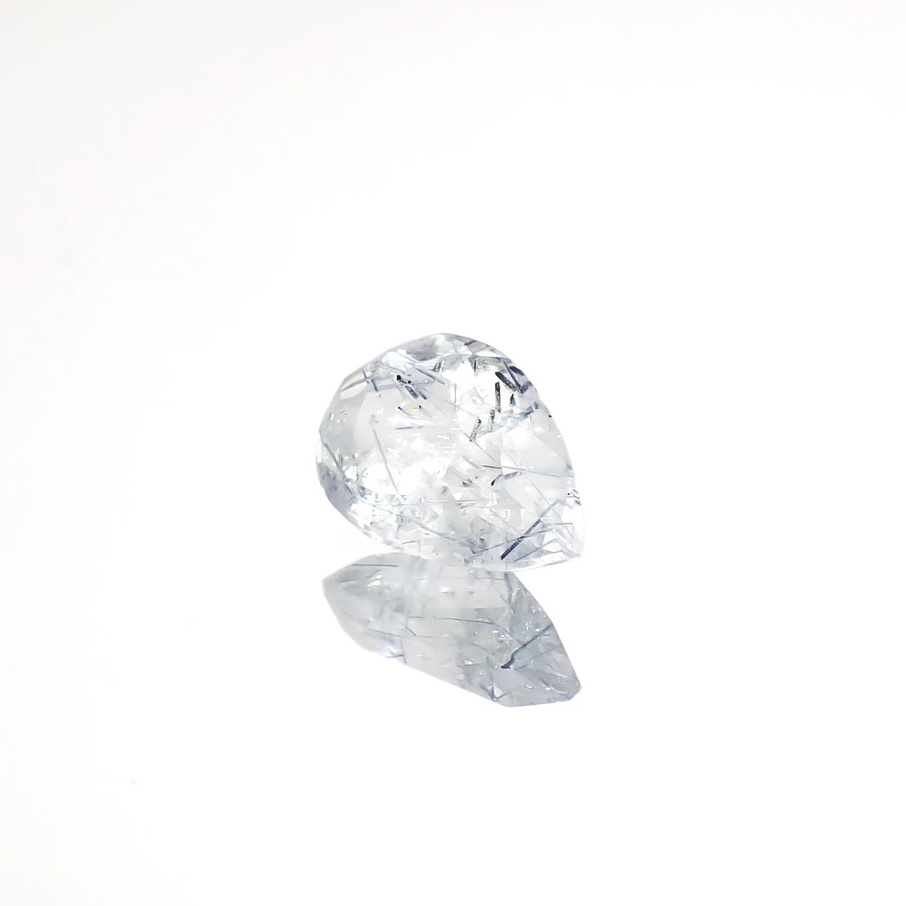 インディゴライトインクォーツ ブラジル産 1.12ct [241229606]9.6x6.1mm前後