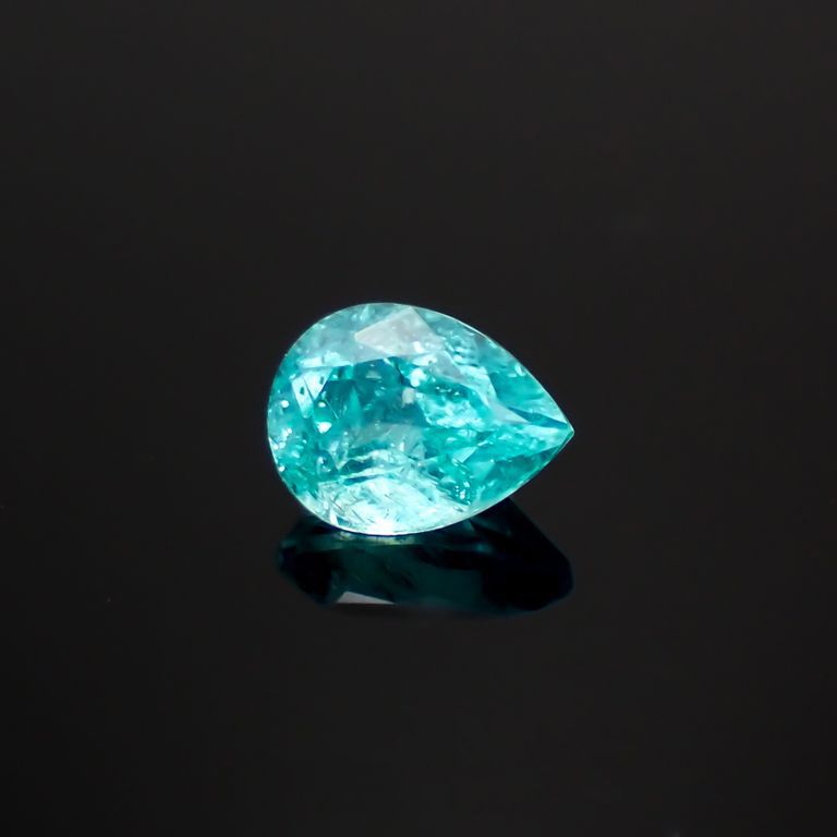 パライバトルマリン(宝石名トルマリン/別名パライバ・トルマリン)ブラジル・キントス鉱山産 0.246ct ソ付(宝貴協)[221018737]4.6x3.4mm前後
