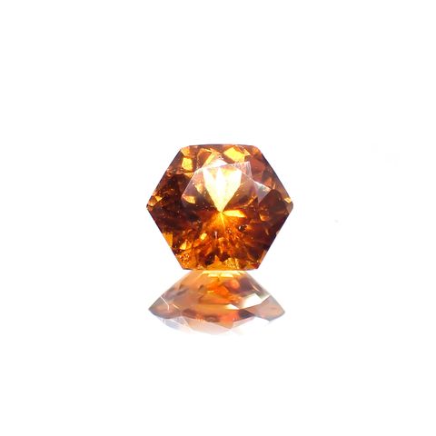 ◇ヘキサゴンカット◇ヘソナイトガーネット(宝石名ガーネット) スリランカ産 1.16ct 識別済[210912690]5.9×5.9mm前後