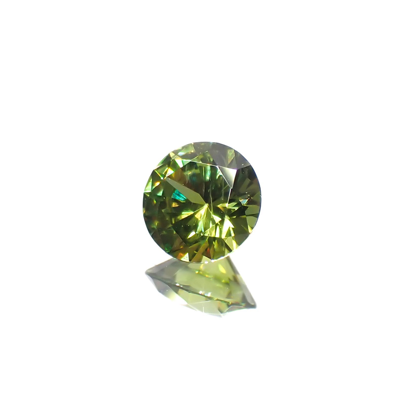 デマントイドガーネット(宝石名デマントイド・ガーネット)ロシア産 0.32ct 識別済[221219467]4.2x4.2mm前後