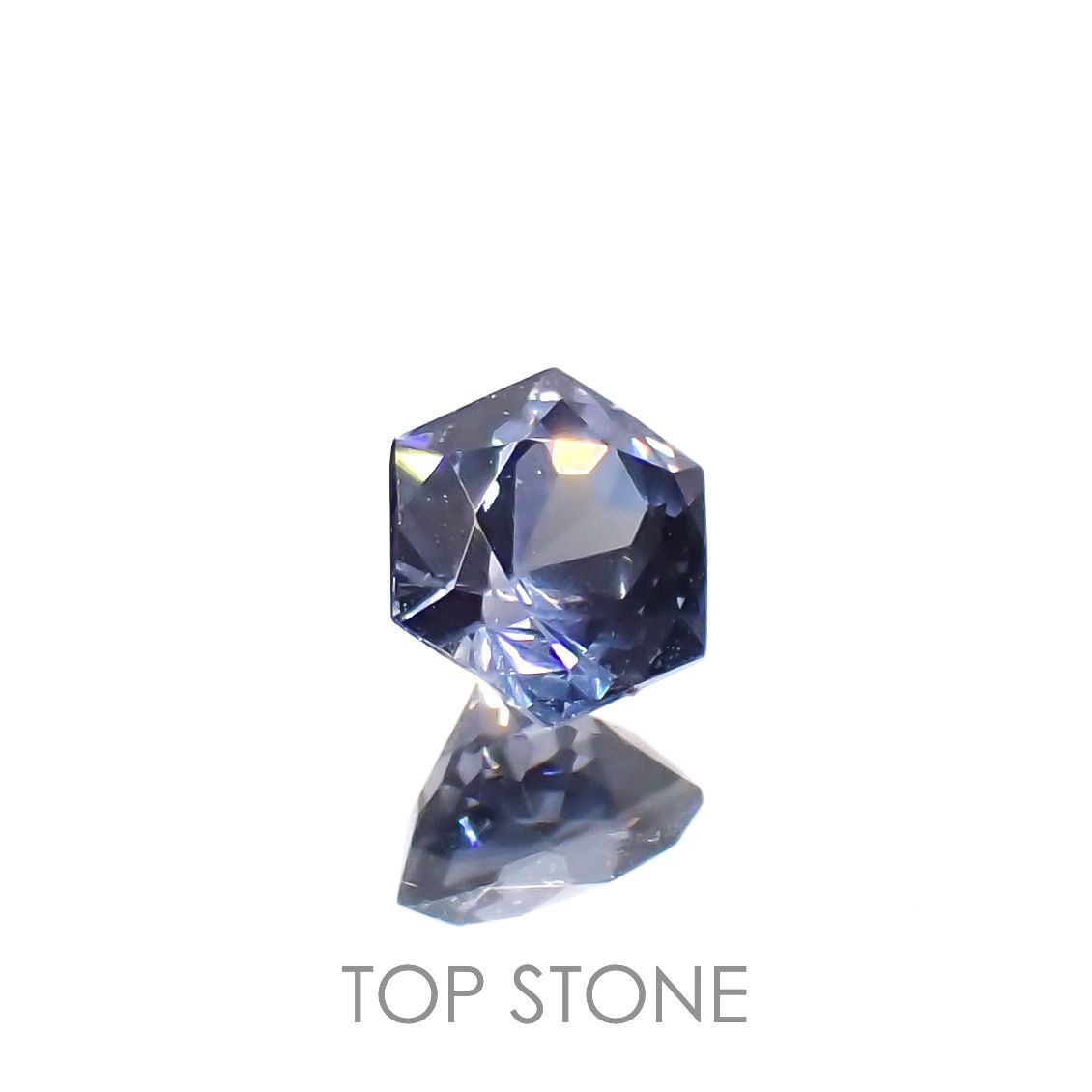 ◇ヘキサゴンカット◇バイオレットスピネル(宝石名スピネル)ビルマ/マダガスカル産 0.41ct 識別済[230220659]4.2x4.1mm前後