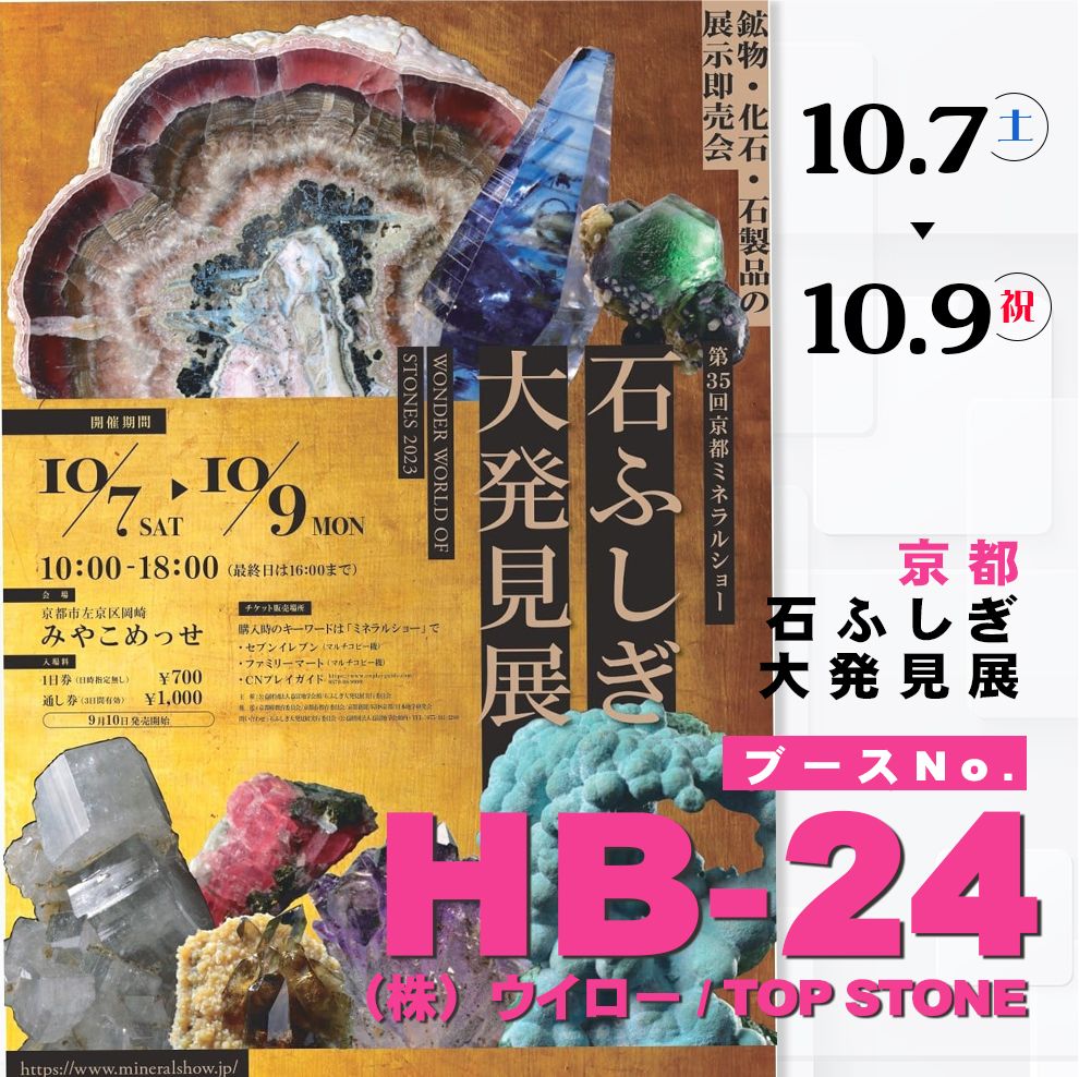 10/7（土）～ 京都石ふしぎ大発見展がはじまります♪ | TOP STONE(トップストーン)