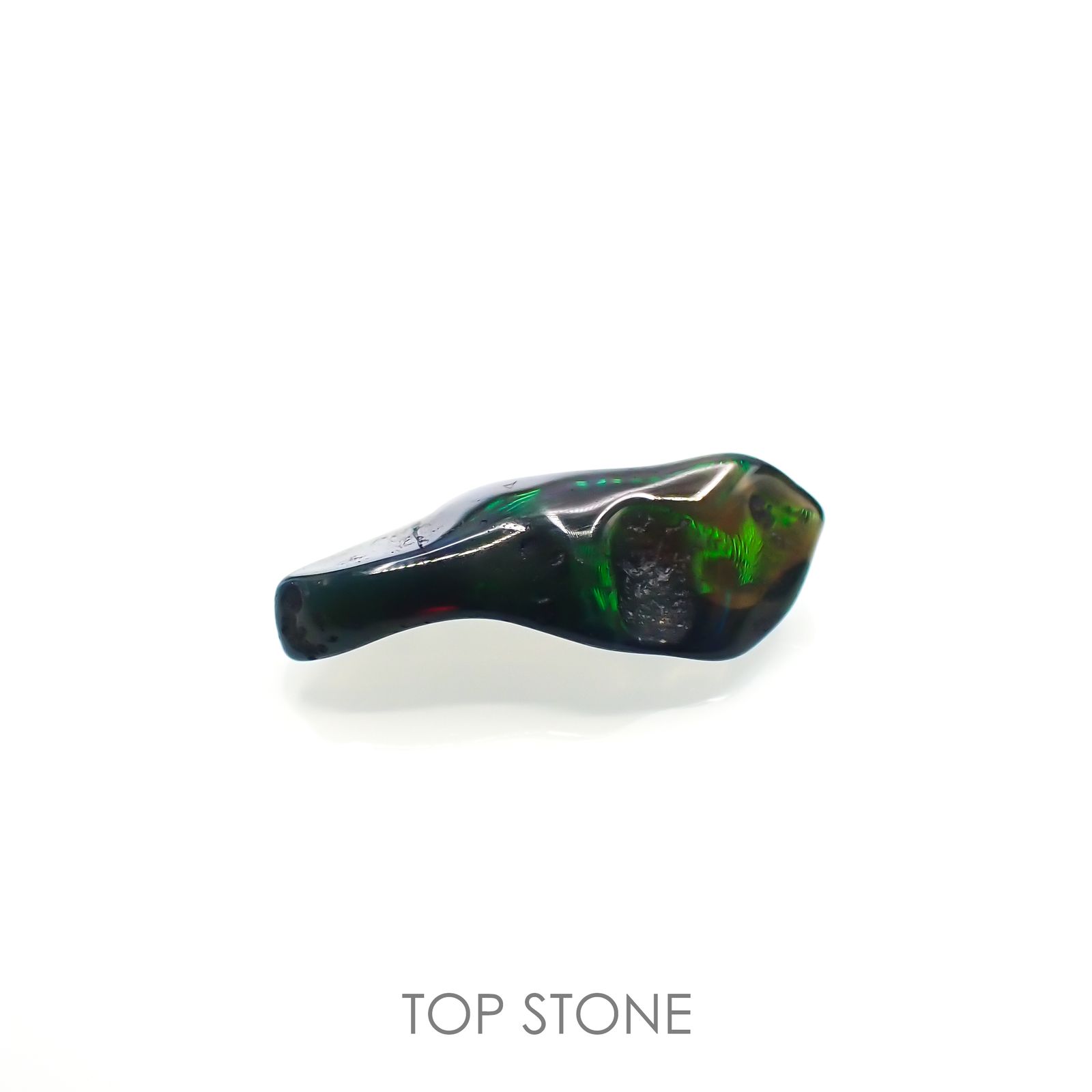 ◇バロック型◇ブラックオパール(宝石名オパール/加熱処理) エチオピア産 1.03ct 識別済[211013507]13.8×6mm前後
