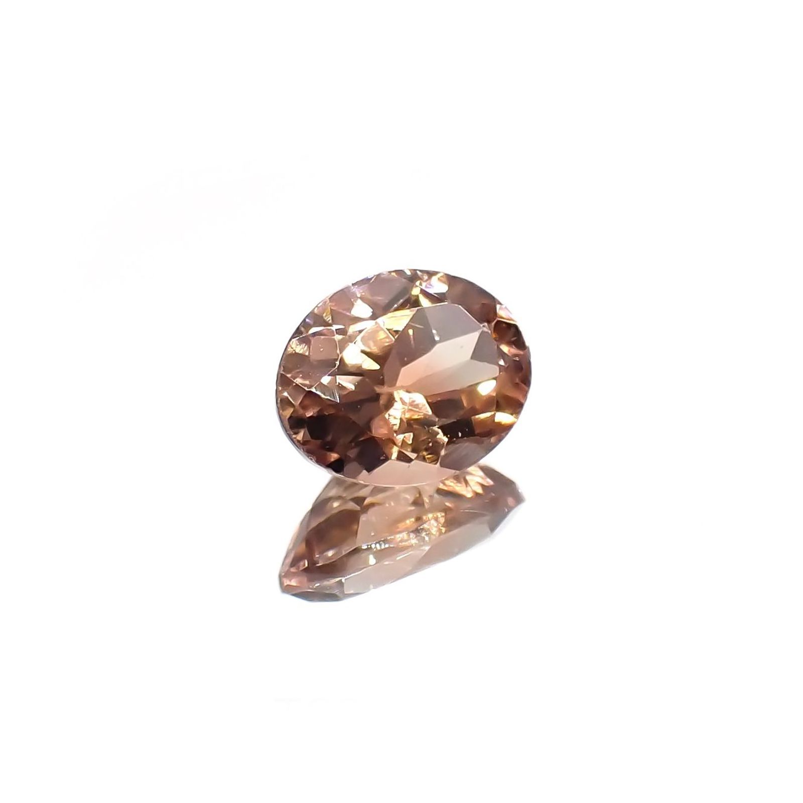 オレンジトルマリン(宝石名トルマリン)コンゴ民主共和国産 識別済 1.28ct / 8x6.2mm前後 [260120853]