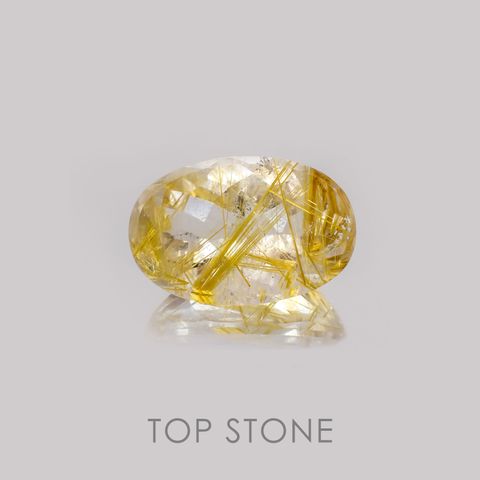 ルチルクォーツ(宝石名ルチルレイテッド・クォーツ) ブラジル産 21.71ct 識別済[21019131]23.6×15.5mm前後