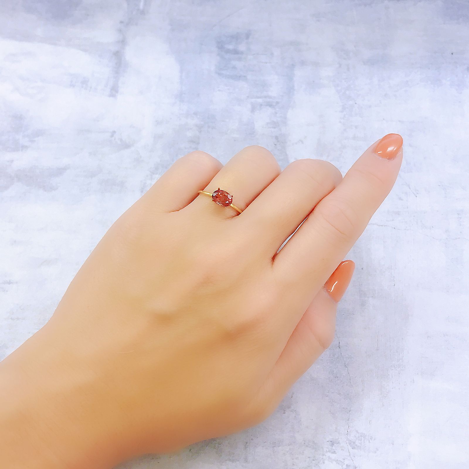 オレゴンサンストーン アメリカ・オレゴン州産 0.89ct[251018711]7.1x5mm前後