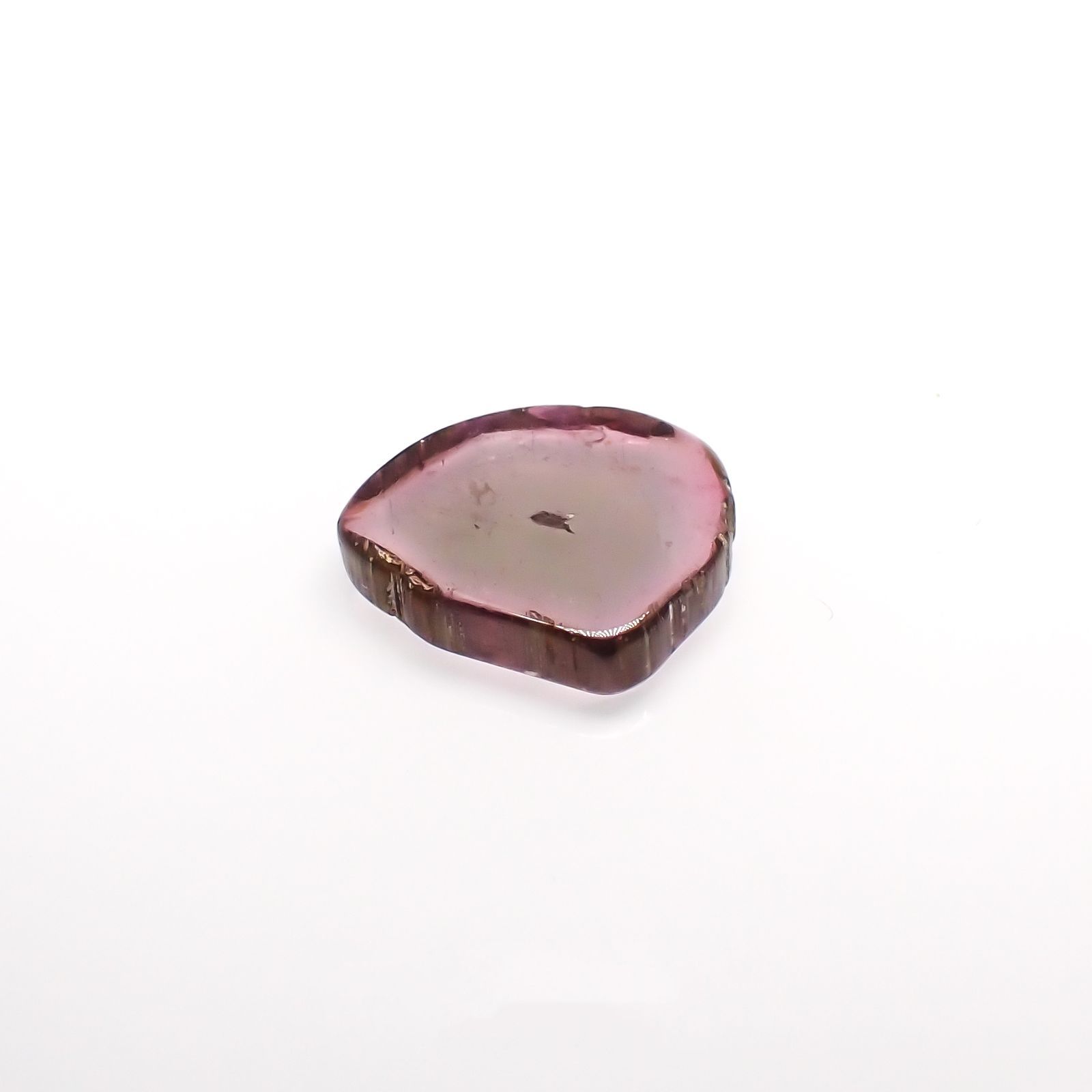 ウォーターメロントルマリン 原石スライス  ブラジル産 2.90ct[221018620]11.6x10.2mm前後