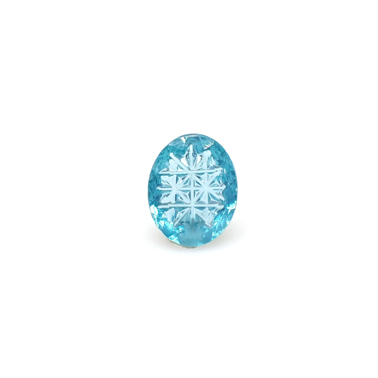 ◇甲州貴石切子Plus Three◇アパタイト カード付き(宝石名アパタイト)ブラジル産 1.99ct 識別済[250630488]10x7.9mm前後