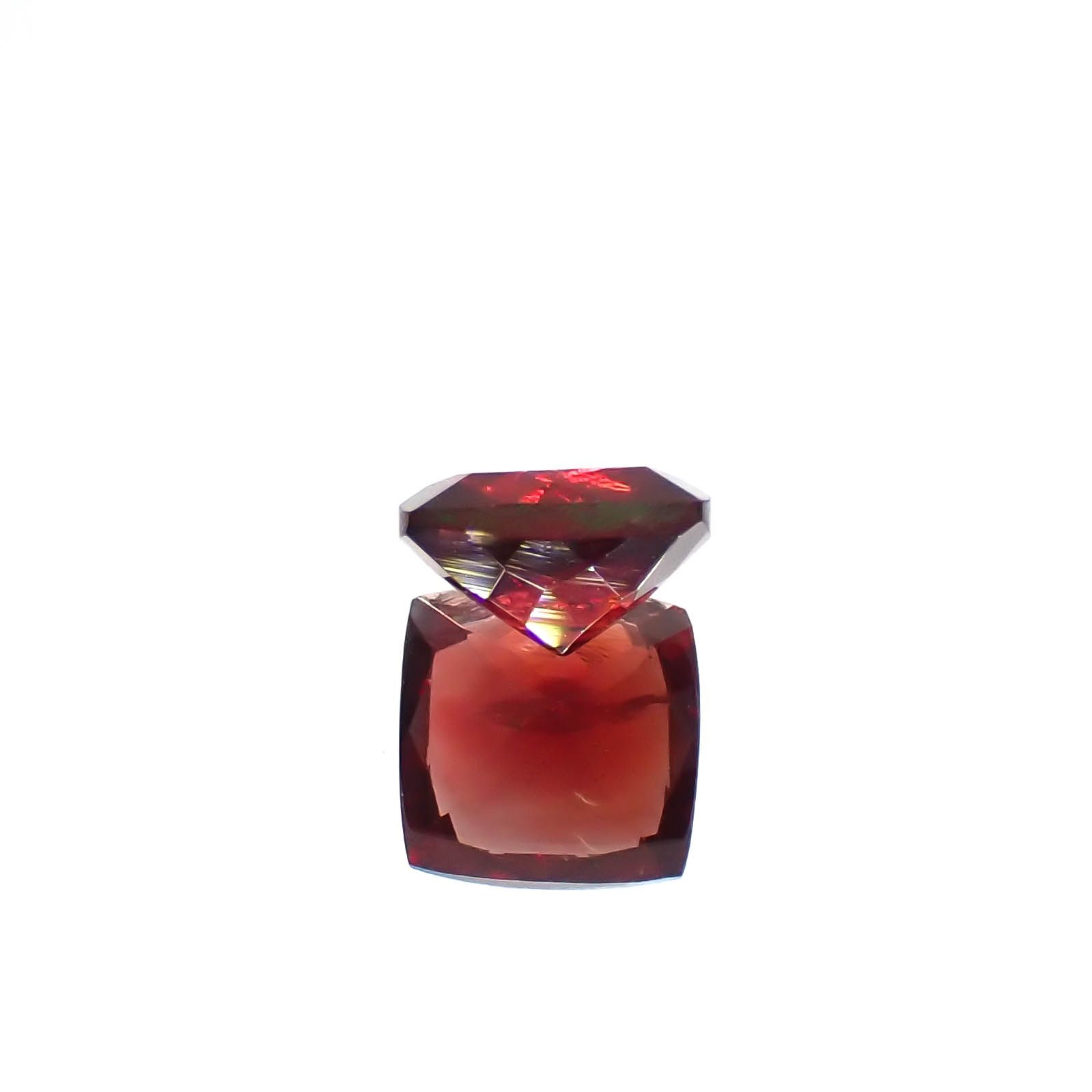 レッドラブラドライト(宝石名ラブラドライト/アンデシン)エチオピア産 1.12ct 識別済[230722734]6.6x6.6mm前後