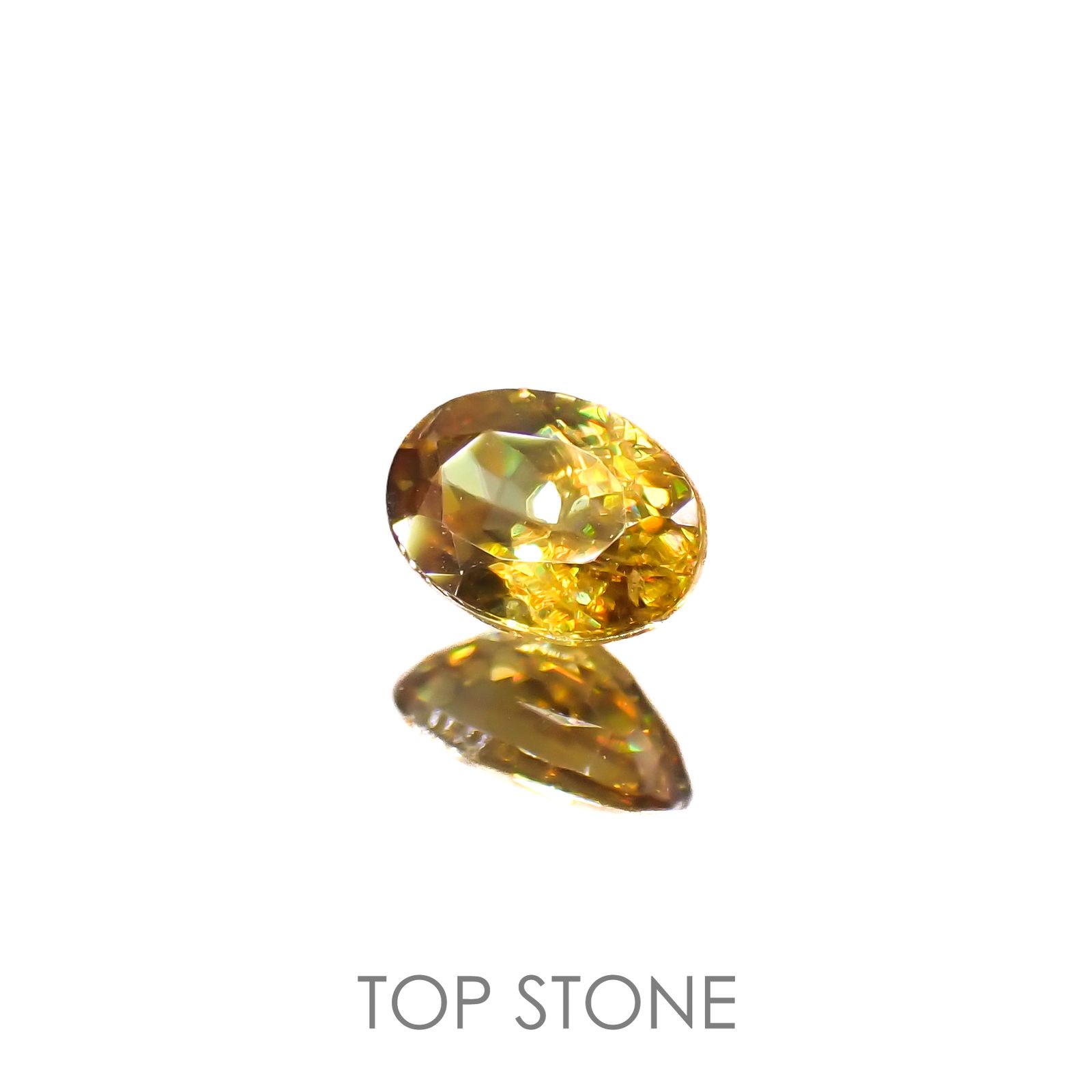 ゴールデンスフェーン(宝石名スフェーン)ナミビア産 0.50ct 識別済[220616579]5.9x4.1mm前後