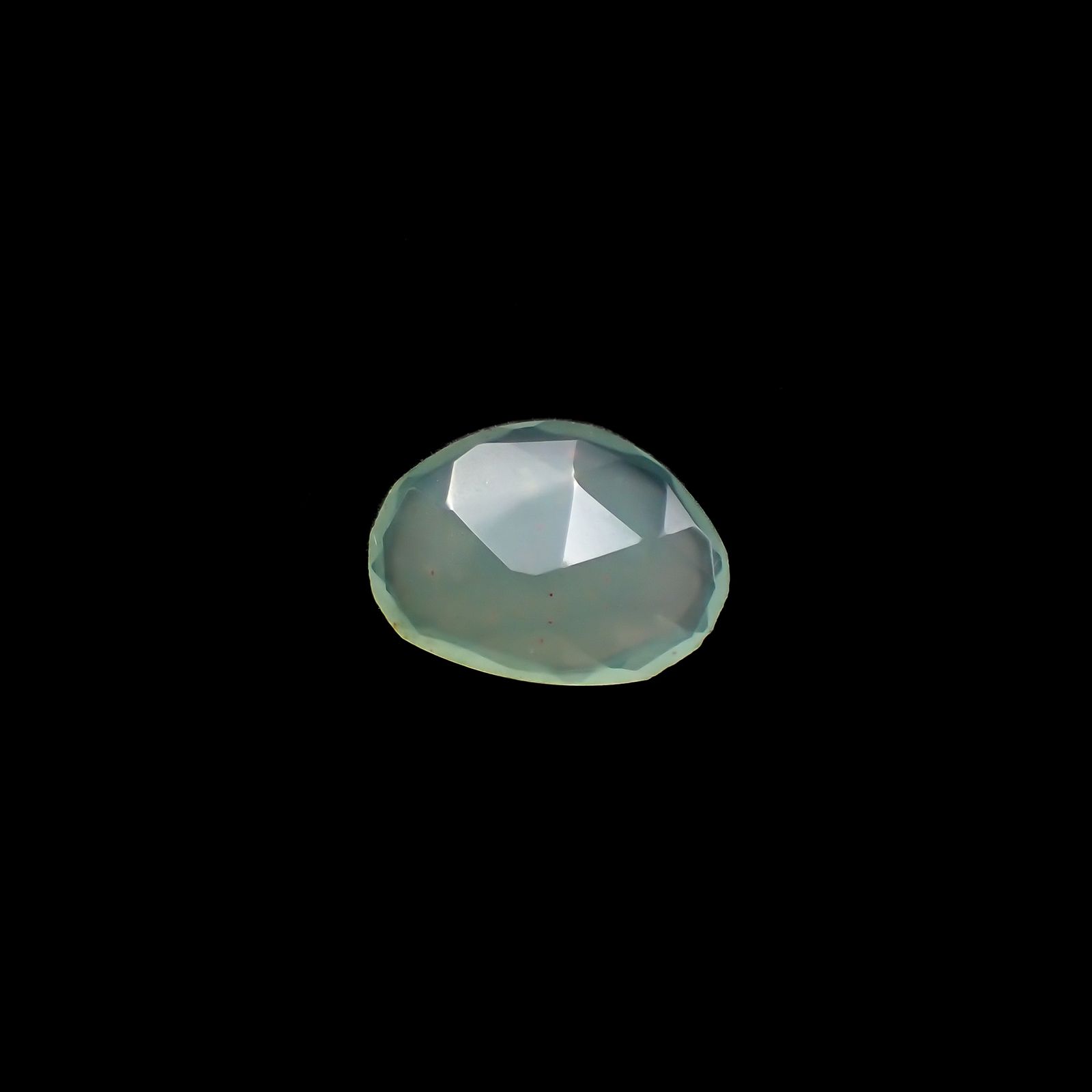 ◇フリーフォーム・ローズカット◇アクアプレーズ(宝石名ブルー グリーン・カルセドニー)南アフリカ産 1.85ct 識別済[231023970]12.9x9.5mm前後