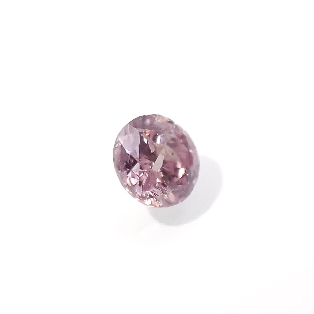 ピンクダイヤモンド(宝石名ダイアモンド I-2/FANCY PURPLISH PINK) 0.082ct ソ付(CGL)[230120130]2.67x2.73mm前後