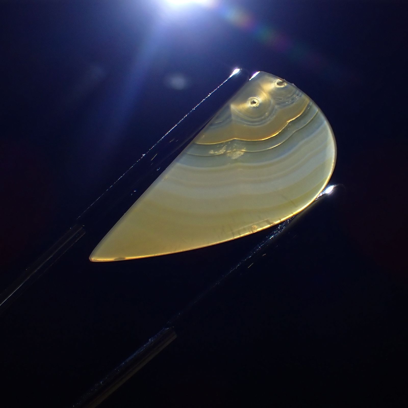 ◇フリーフォーム◇アイリスアゲート スライス インドネシア・スマトラ産 6.93ct[231023663]31x14.7mm前後