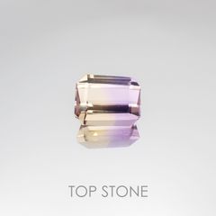 アメトリン(宝石名バイカラー・クォーツ/別名アメトリン) ボリビア産 2.32ct 識別済[20106901]8.8×6.9mm前後