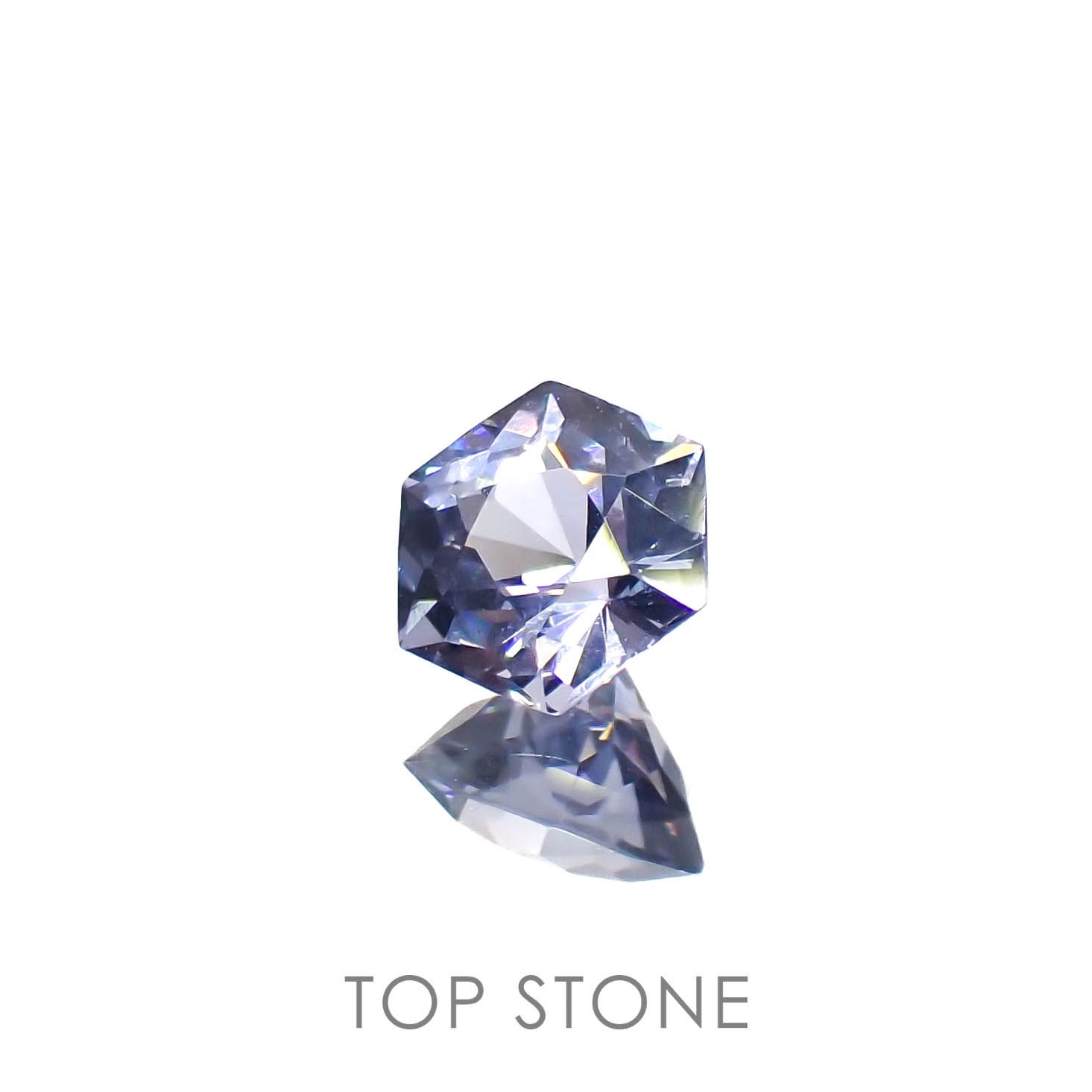 ◇ヘキサゴンカット◇バイオレットスピネル(宝石名スピネル)ビルマ/マダガスカル産 0.42ct 識別済[230220642]4.4x4.2mm前後