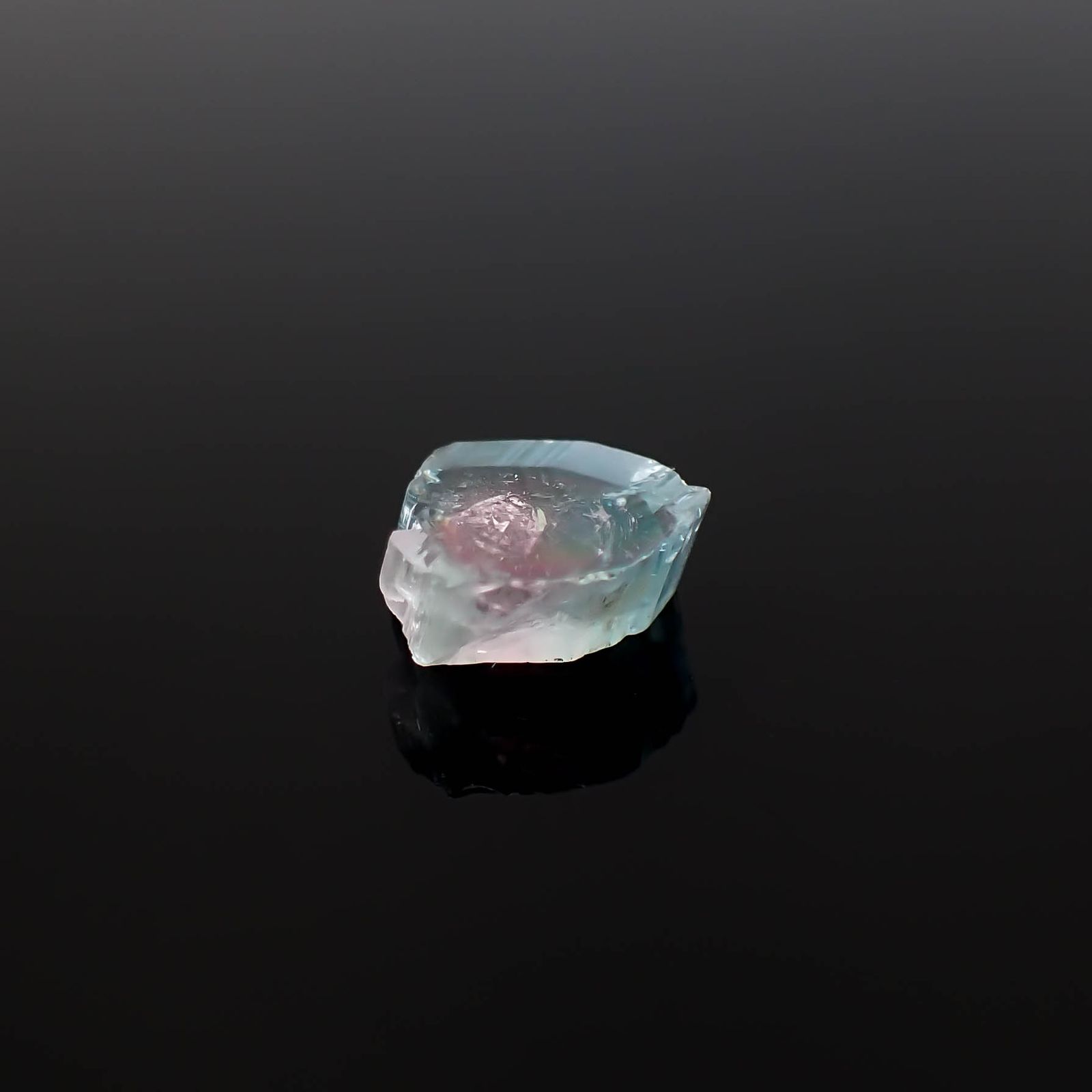 ウォーターメロントルマリン 原石スライス アフガニスタン産 1.65ct [250430215]7.6x7.1mm前後