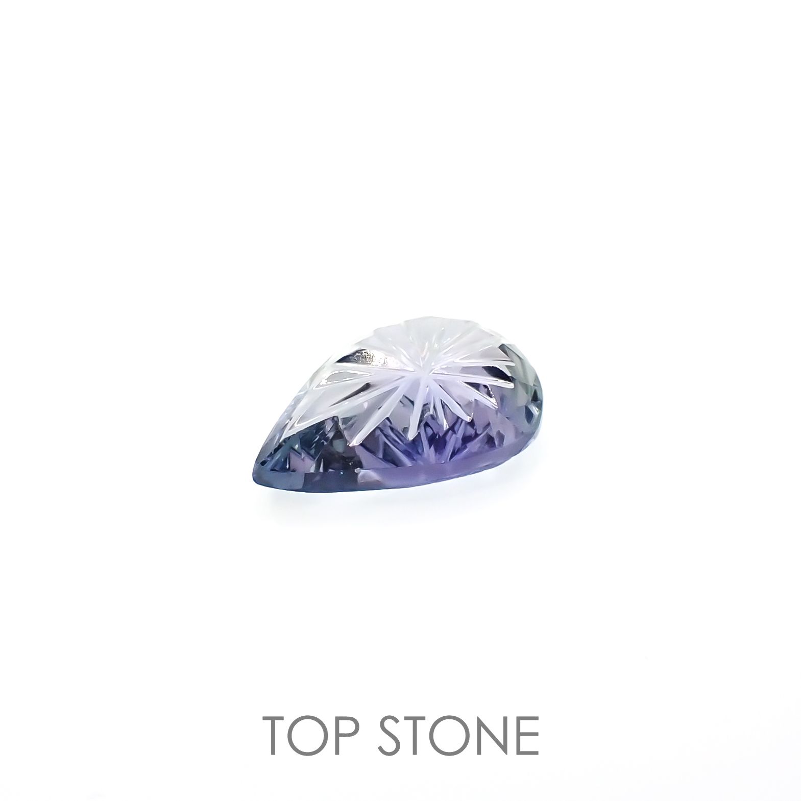 ◇甲州貴石切子Plus Three◇バイカラータンザナイト カード付き(宝石名タンザナイト)タンザニア産 2.22ct ソ付[220616081]11.4x8mm前後