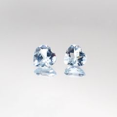 <ランダムセレクト2個セット> アクアマリン ハートカット ブラジル産 0.70ct前後(2pcs合計)[20095577-PAC]5×4.9mm前後